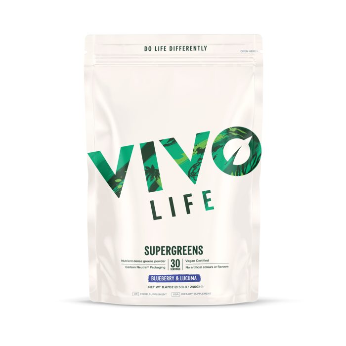 Vitaminska mešanica Supergreens Vivo Life - Borovnica/Lucuma