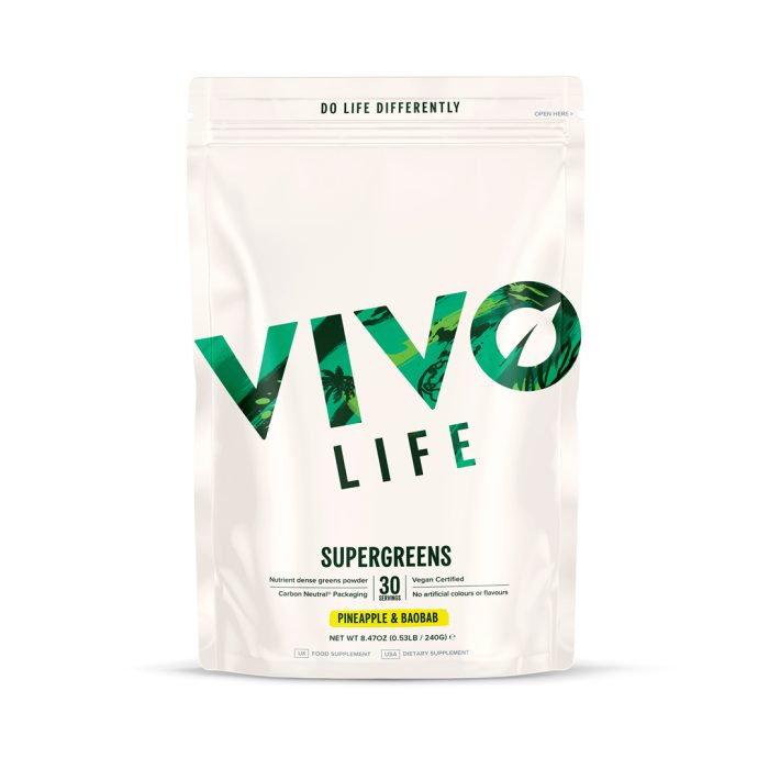 Vitaminska mešanica Supergreens Vivo Life - Ananas/Baobab