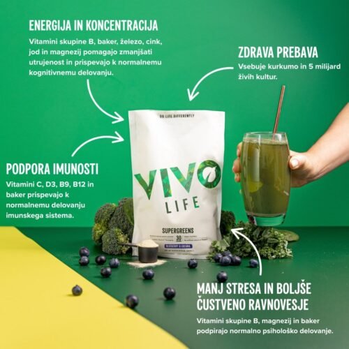Vitaminska mešanica Supergreens - borovnica/lucuma - slika 2